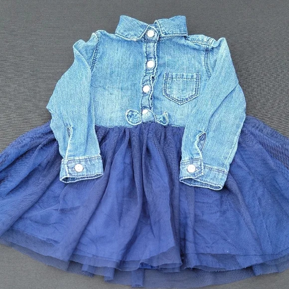 white christmas dresses Mia Belle Girls Denim Tulle Tutu Dress